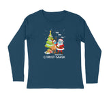 Santa with Christmas Tree Full Sleeve T Shirt for Men