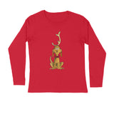 CUTE LOVABLE REINDEER MENS' FULL SLEEVES T-SHIRT FOR CHRISTMAS