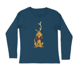 CUTE LOVABLE REINDEER MENS' FULL SLEEVES T-SHIRT FOR CHRISTMAS