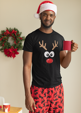 RED NOSE REINDEER MENS' T-SHIRT FOR CHRISTMAS