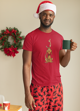 CUTE LOVABLE REINDEER MENS' T-SHIRT FOR CHRISTMAS