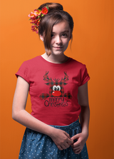 MERRY CHRISTMAS REINDEER UNISEX T SHIRTS FOR KIDS