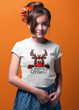 MERRY CHRISTMAS REINDEER UNISEX T SHIRTS FOR KIDS