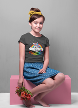 PUGICORN RAINBOW UNISEX T SHIRTS FOR KIDS