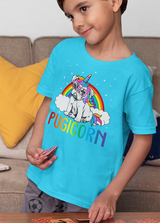 PUGICORN RAINBOW UNISEX T SHIRTS FOR KIDS