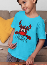 MERRY CHRISTMAS REINDEER UNISEX T SHIRTS FOR KIDS