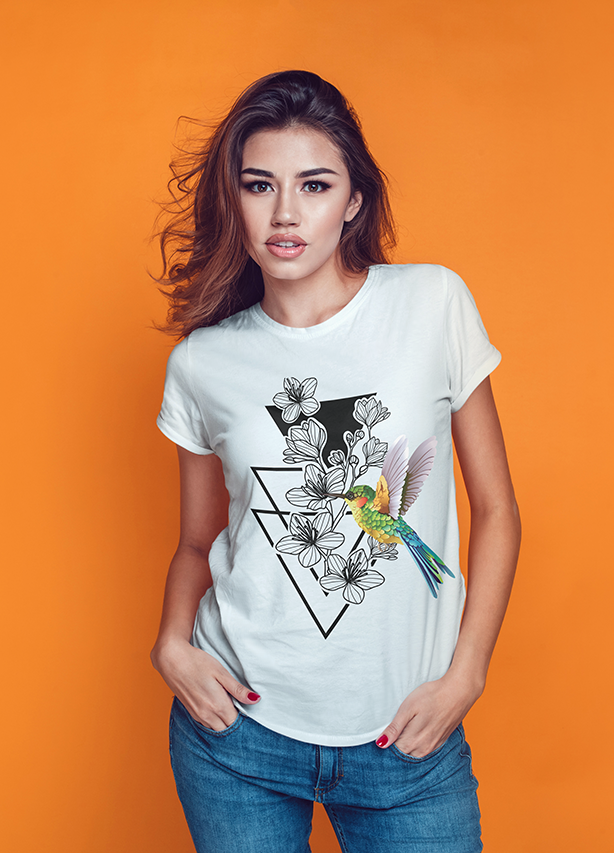 Boho Colorful Bird  Signature Edition T-shirt for Women