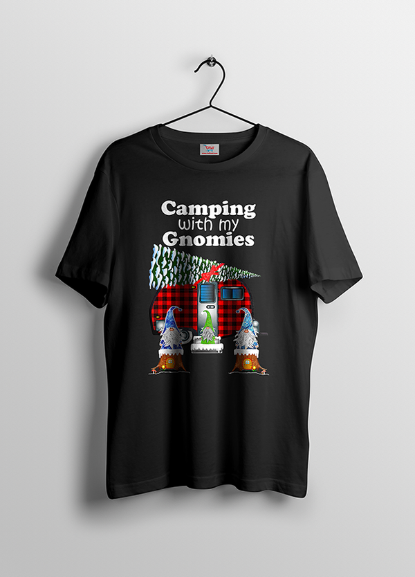 CAMPING WITH MY GNOMIES WOMENS' T-SHIRT FOR CHRISTMAS