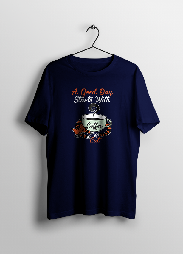 CAT AND COFFEE UNISEX T SHIRT