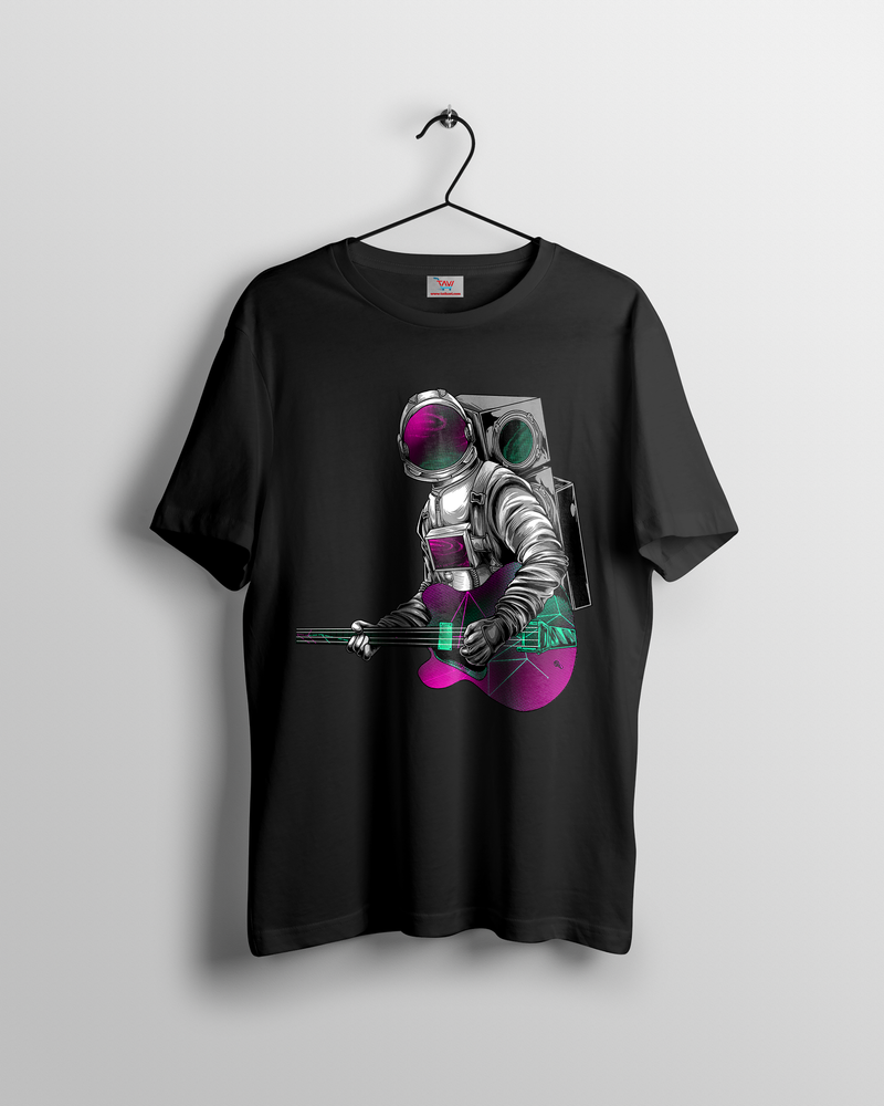 Guitar Astronaut T-shirt Female Black