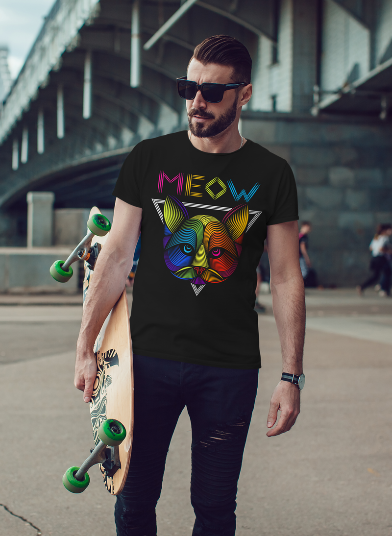 MEOW New Age POD T-shirts design for Men