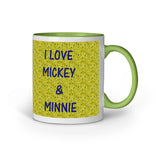 I Love Mickey & Minnie - Designer Printed Ceramic Coffee/ Tea/ Milk Mug