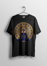 Meditation Padmasan Black T-Shirts for Men