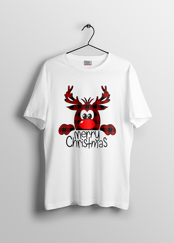 MERRY CHRISTMAS REINDEER WOMENS' T-SHIRT FOR CHRISTMAS