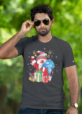 Santa with Gift Box Mens' T-shirt for Christmas