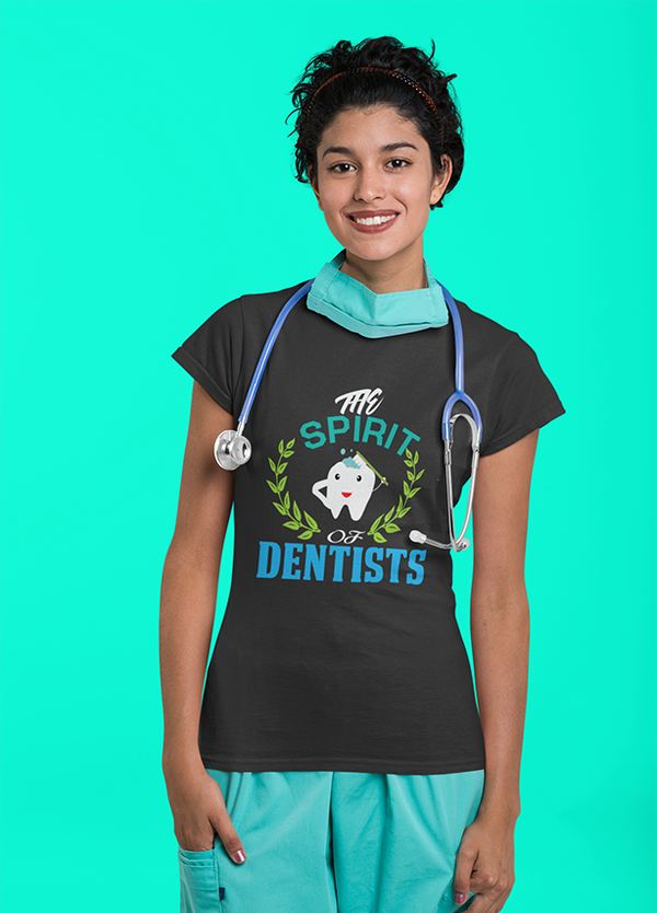 THE SPIRIT OF DENTIST WOMENS T-SHIRT BLACK