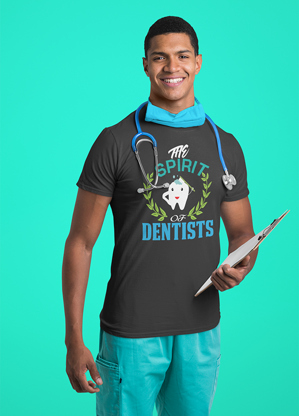 THE SPIRIT OF DENTIST MENS T-SHIRT BLACK