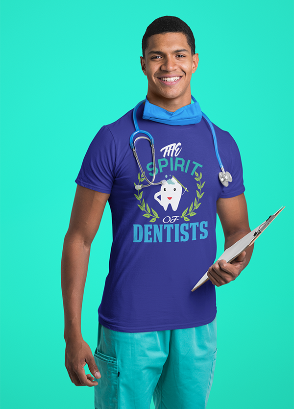 THE SPIRIT OF DENTIST MENS T-SHIRT BLUE