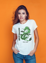 Wild Dragon T-shirts design for Women White