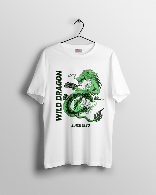 Wild Dragon T-shirts design for Men White