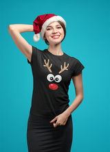 RED NOSE REINDEER WOMENS' T-SHIRT FOR CHRISTMAS