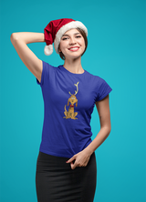 CUTE LOVABLE REINDEER WOMENS' T-SHIRT FOR CHRISTMAS