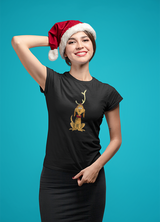 CUTE LOVABLE REINDEER WOMENS' T-SHIRT FOR CHRISTMAS