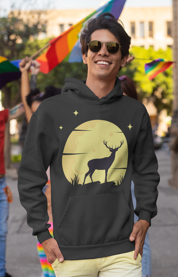 Deer Moon Hoodie for Men