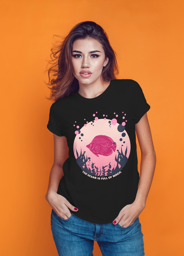 Pink Fish T-Shirt design for Women