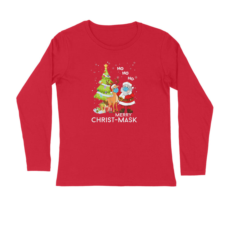 Santa with Christmas Tree Full Sleeve T Shirt for Men