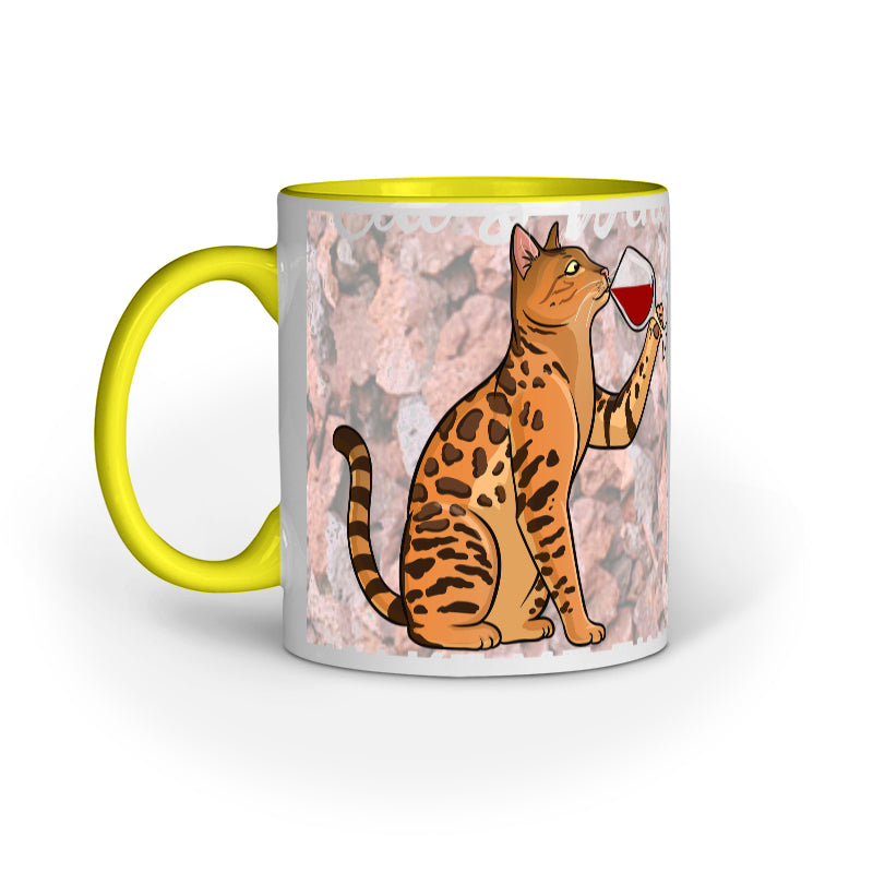 Cats and Wine - Designer Printed Ceramic Coffee/ Tea/ Milk Mug