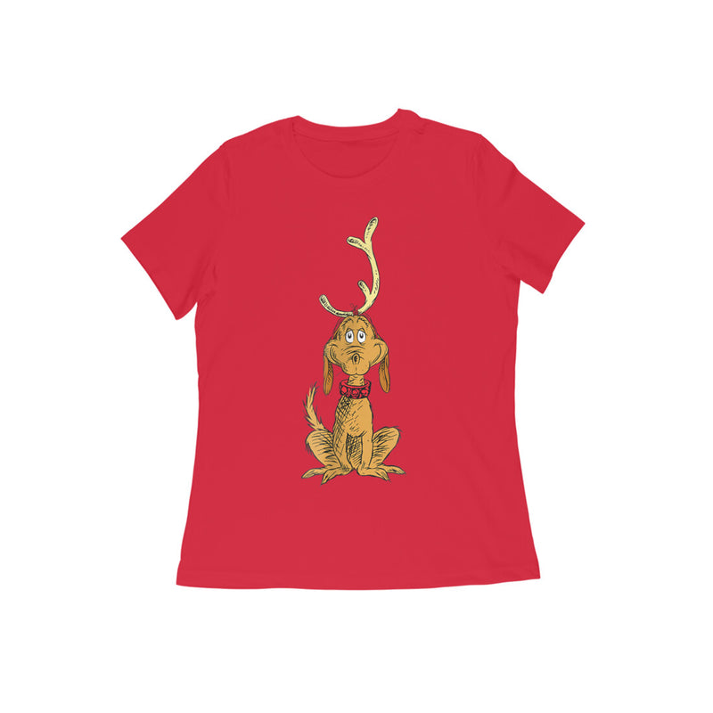 CUTE LOVABLE REINDEER WOMENS' T-SHIRT FOR CHRISTMAS