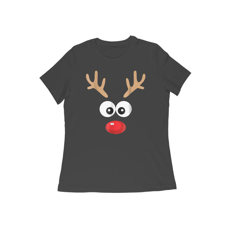 RED NOSE REINDEER WOMENS' T-SHIRT FOR CHRISTMAS