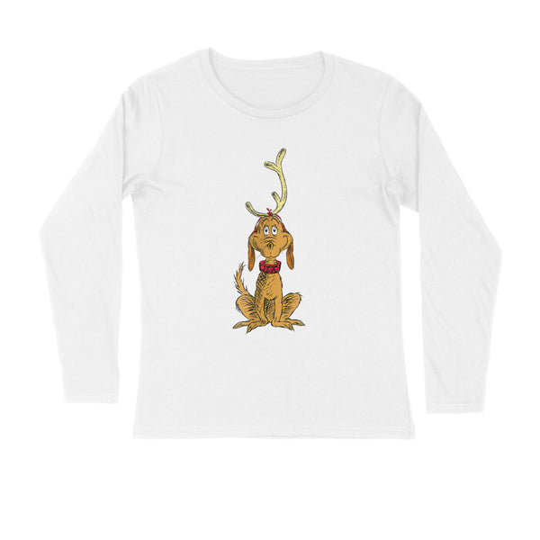 CUTE LOVABLE REINDEER MENS' FULL SLEEVES T-SHIRT FOR CHRISTMAS