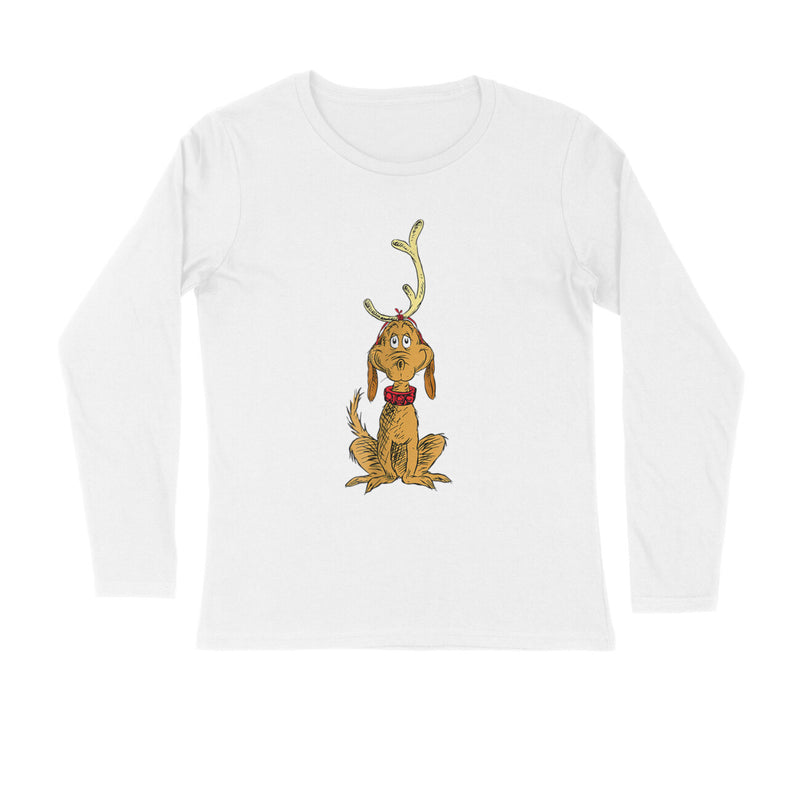 CUTE LOVABLE REINDEER MENS' FULL SLEEVES T-SHIRT FOR CHRISTMAS