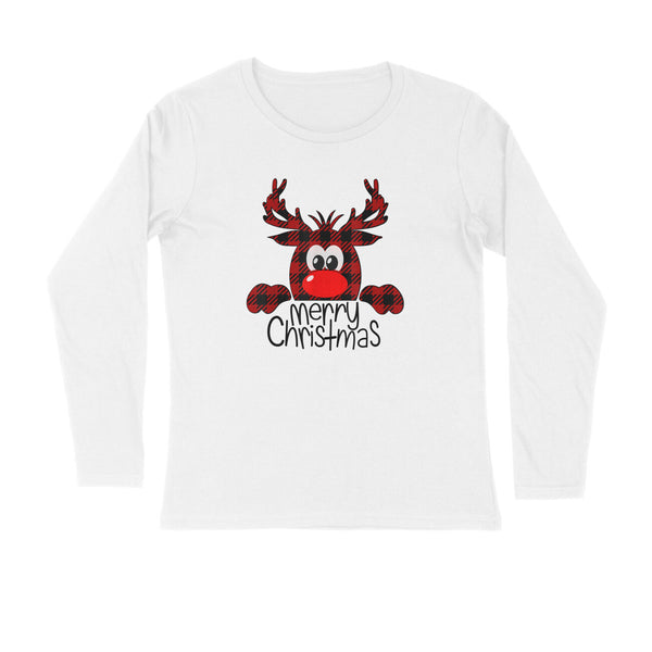 MERRY CHRISTMAS REINDEER MENS' FULL SLEEVES T-SHIRT