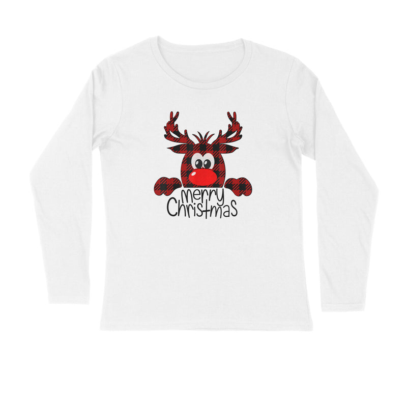 MERRY CHRISTMAS REINDEER MENS' FULL SLEEVES T-SHIRT