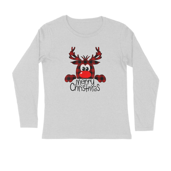 MERRY CHRISTMAS REINDEER MENS' FULL SLEEVES T-SHIRT