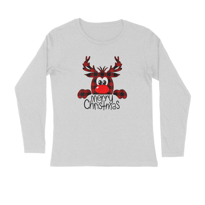 MERRY CHRISTMAS REINDEER MENS' FULL SLEEVES T-SHIRT