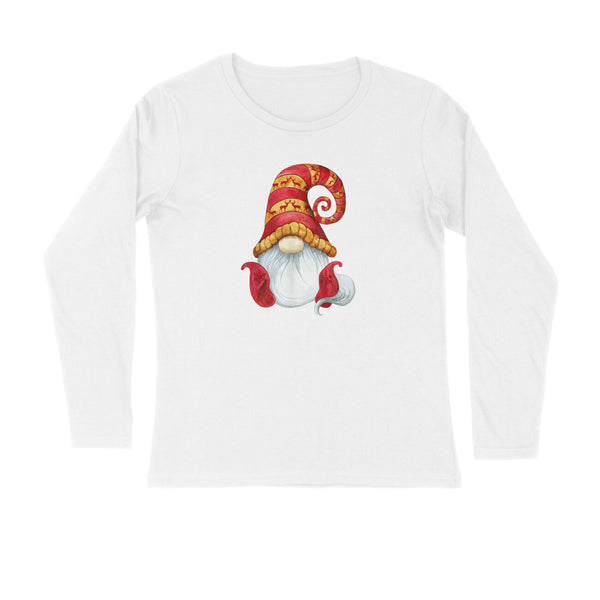 SANTA WITH RED HAT MENS' full sleeves T-SHIRT