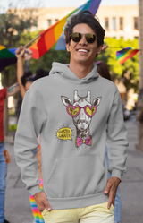 Hipster Giraffe male Gray Hoodie