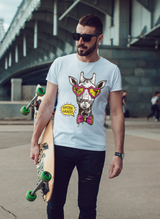 Hipster giraffe T-shirt Men White