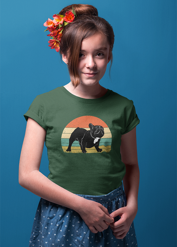 RETRO BULLDOG UNISEX T SHIRTS FOR KIDS