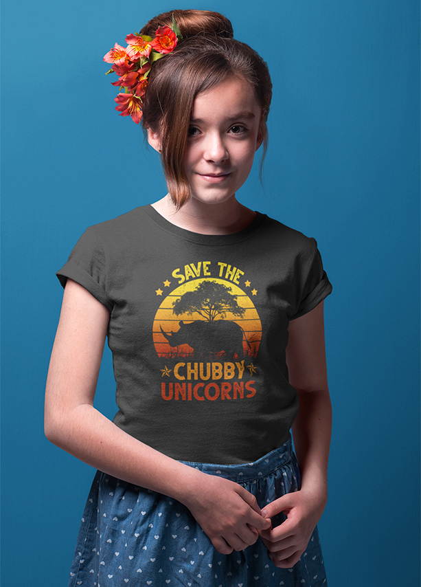 SAVE THE CHUBBY UNICORNS UNISEX T SHIRTS FOR KIDS