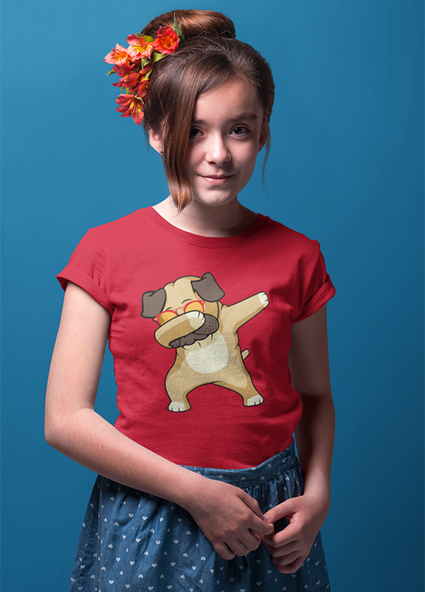 DABBING PUG UNISEX T SHIRTS FOR KIDS