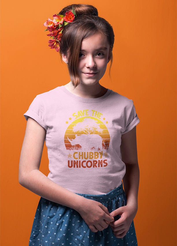 SAVE THE CHUBBY UNICORNS UNISEX T SHIRTS FOR KIDS