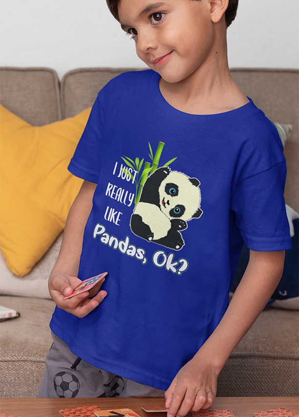 I REALLY LIKE PANDAS UNISEX T SHIRTS FOR KIDS