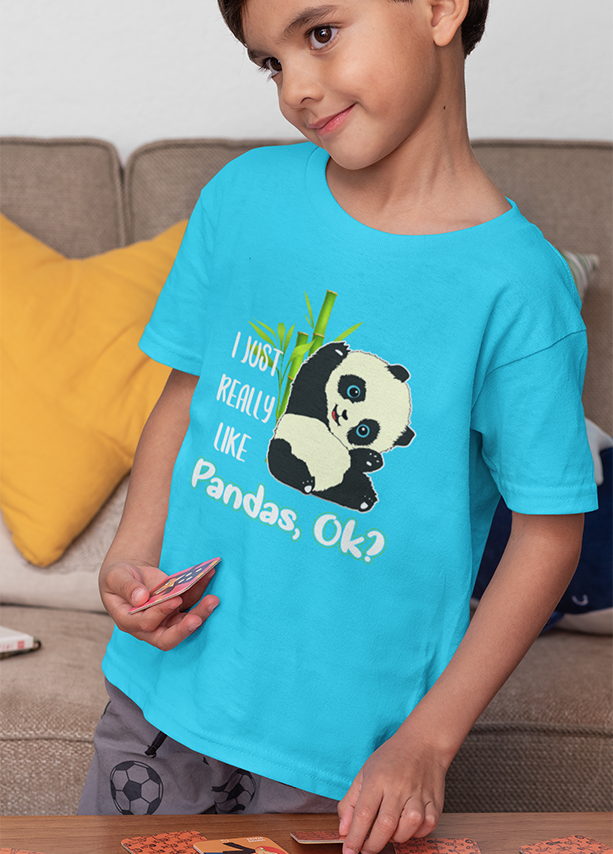 I REALLY LIKE PANDAS UNISEX T SHIRTS FOR KIDS